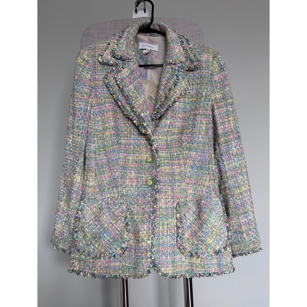 Escada tweed fringed jacket Size 38 / M - Picture 5 of 11